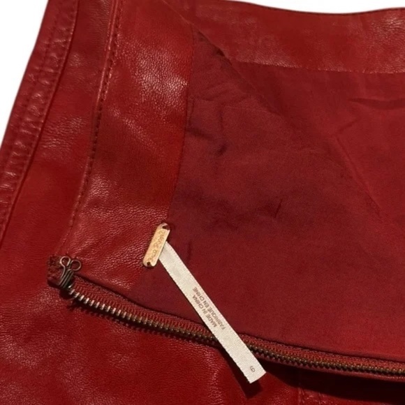 FREE PEOPLE - MODERN FEMME Faux Leather / SUEDE WESTERN INSPIRED MINI SKIRT - Picture 4 of 6